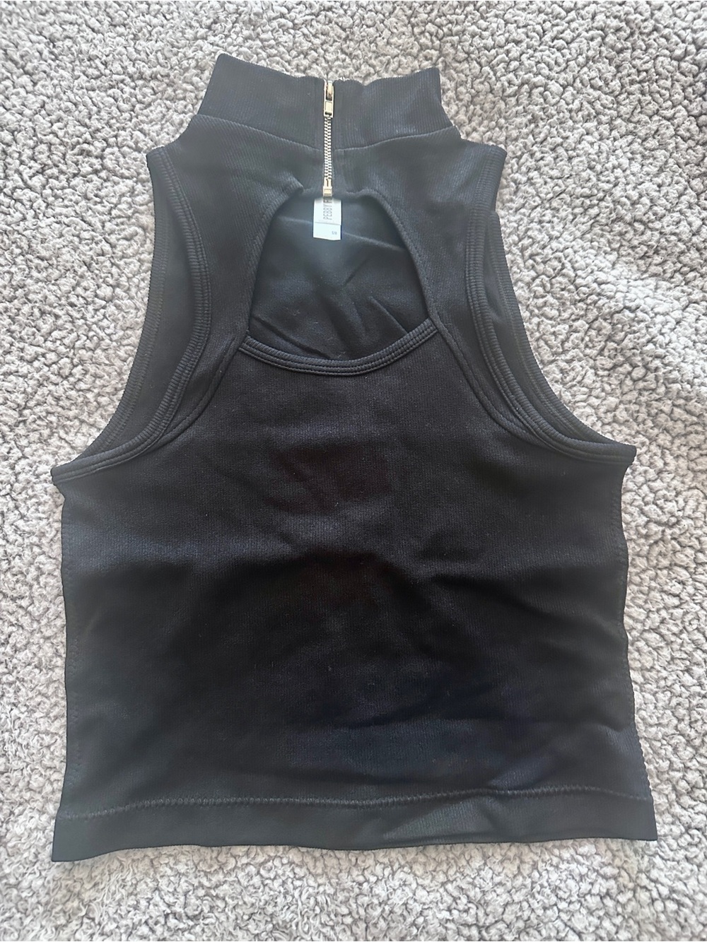 Pebby Forevee-Women's Black Sleeveless Zip-Front Tank Top